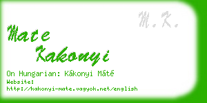 mate kakonyi business card